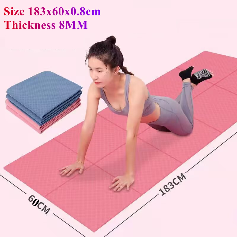 Pilates Yoga For Beginners - Katlanabilir Taşınabilir 183x60CM Yoga Matı 8MM